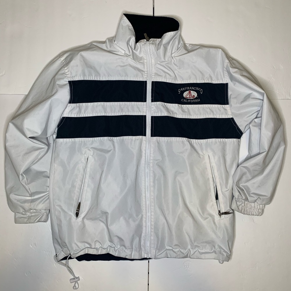 SF white Windbreaker